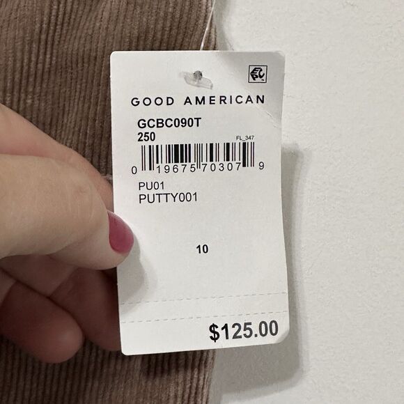 Good American Good Classic Bootcut Corduroy Pants 10 / 30 Putty Brown Trendy NEW - Picture 4 of 11